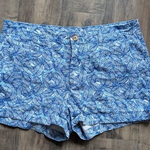 Gap Summer Shorts Blue Palm Tropical Print - Women’s Size 6 (Cotton)